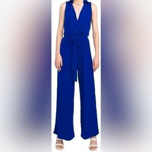 NINA LEONARD SOLID NAVY BLUE JUMPSUIT